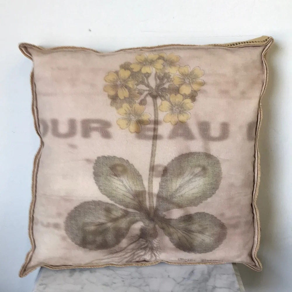 NWOT French Naturalist Botanical Box Pillow